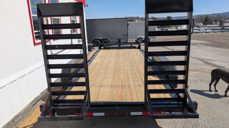New 2026 Belmont 18' HD Lo Pro Equipment Trailer w/ 5' Stand Up Ramps 16K