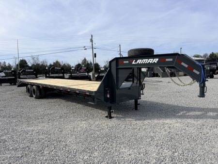 New 2026 Lamar Trailers 102X32 GOOSENECK 24K GVWR (MEGA RAMPS) Flatbed Trailer