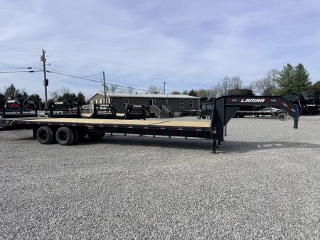 New 2026 Lamar Trailers 102X32 GOOSENECK 24K GVWR (MEGA RAMPS) Flatbed Trailer
