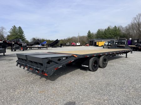 New 2026 Lamar Trailers 102X32 GOOSENECK 24K GVWR (MEGA RAMPS) Flatbed Trailer
