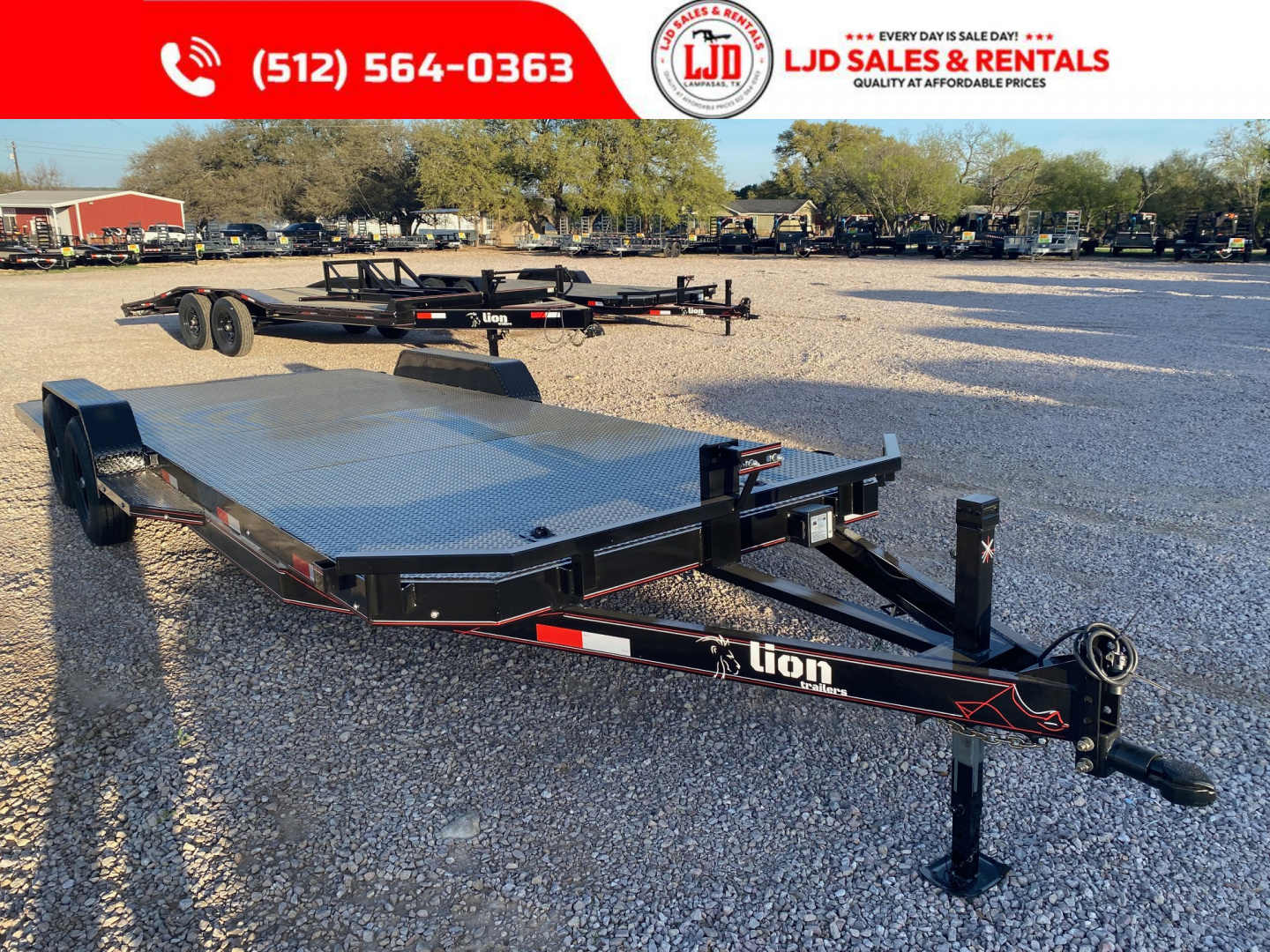 New 2026 Lion - 83 x 22 Car Hauler - 12K GVWR - Split Dovetail
