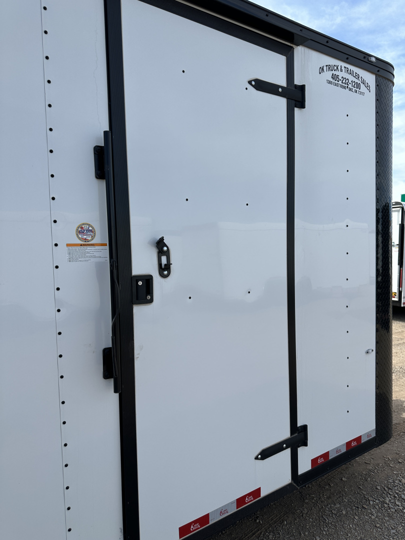 New 2025 Cargo Craft 8.5'x20'x7'tall Elite V Nose Car Hauler White Blk out Cargo / Enclosed Trailer