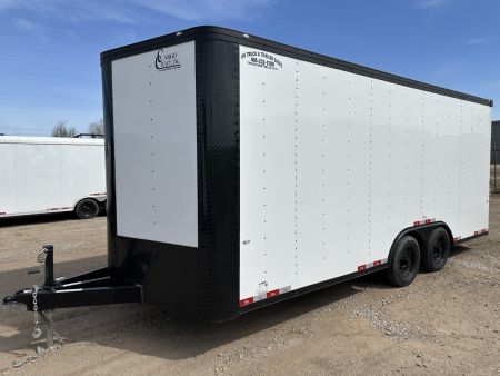 New 2025 Cargo Craft 8.5'x20'x7'tall Elite V Nose Car Hauler White Blk out Cargo / Enclosed Trailer