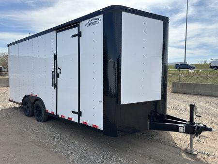 New 2025 Cargo Craft 8.5'x20'x7'tall Elite V Nose Car Hauler White Blk out Cargo / Enclosed Trailer