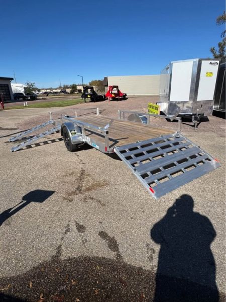 New 2026 ALCOM NEW 2026 Alcom 80x14 Aluminum Utility with side load & rear bifold ramp Utility Trailer
