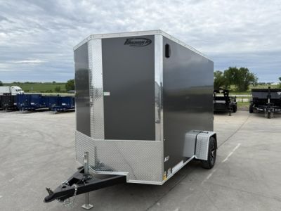 New 2026 Formula Traverse Charcoal 6'x10' 3k Flat Top V-Nose Enclosed Cargo Trailer