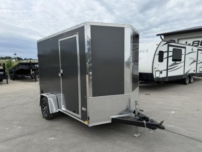 New 2026 Formula Traverse Charcoal 6'x10' 3k Flat Top V-Nose Enclosed Cargo Trailer
