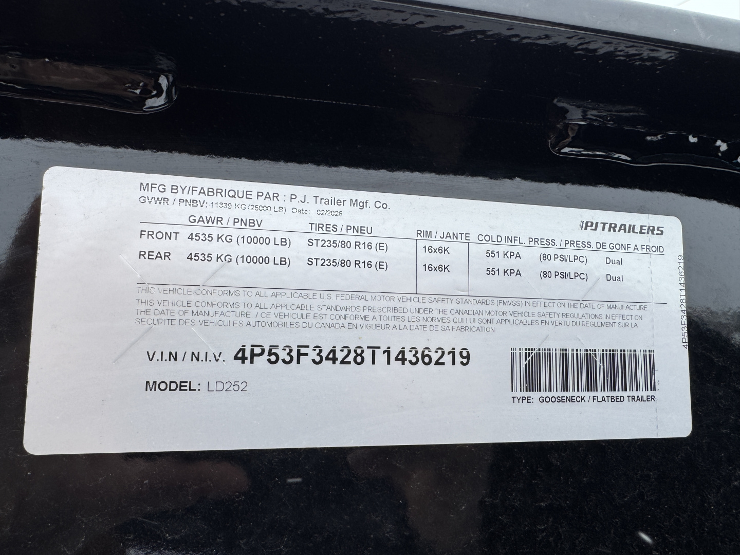 New 2026 PJ Trailers LD25GN Flatbed Trailer