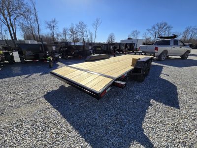 New 2026 MEB 83x22 TA, 2' dovetail, 5.2k axles, with 5' slide in ramps Car Hauler