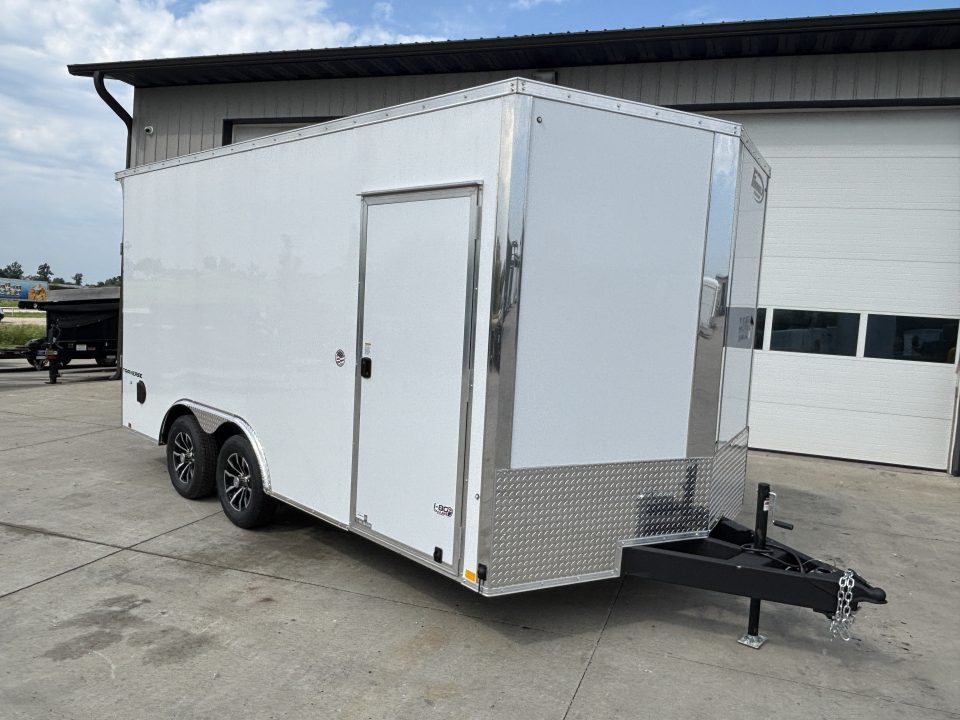 New 2026 Formula Traverse White 8.5'x16' 7k Flat Top V-Nose Enclosed Car Hauler Cargo Trailer