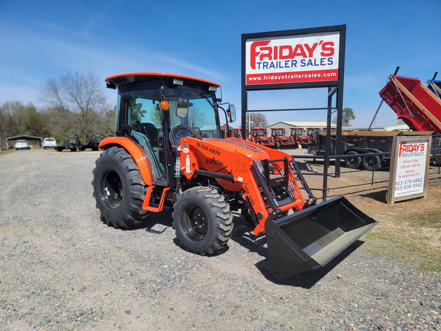New 2026 Bad Boy 5055CS Tractor Shuttle Shift/ 6' HD Cutter / Trailer Package