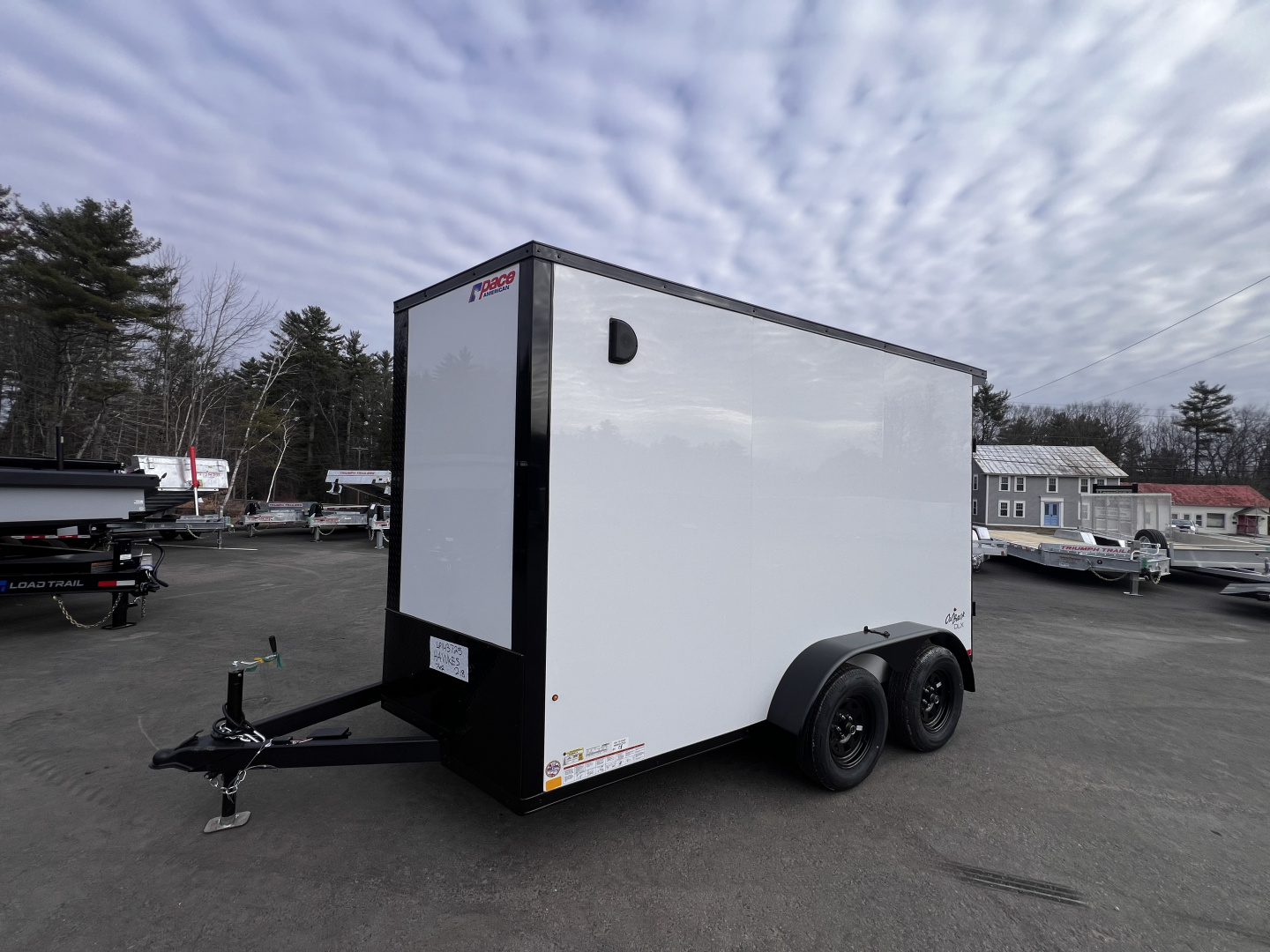 New 2026 Pace American 7x12 + 2ft V nose/ Rear Spoiler/ Polycore / Blackout - 7000GVW