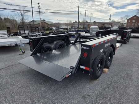 New 6'3" x 12' AIR TOW T12-10 Tandem Axle Drop Deck Equipment Trailer, 13.5k GVWR ***BLACK-OUT w/Spare Mount & 110v Batt. Charger