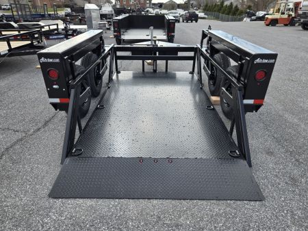 New 6'3" x 12' AIR TOW T12-10 Tandem Axle Drop Deck Equipment Trailer, 13.5k GVWR ***BLACK-OUT w/Spare Mount & 110v Batt. Charger