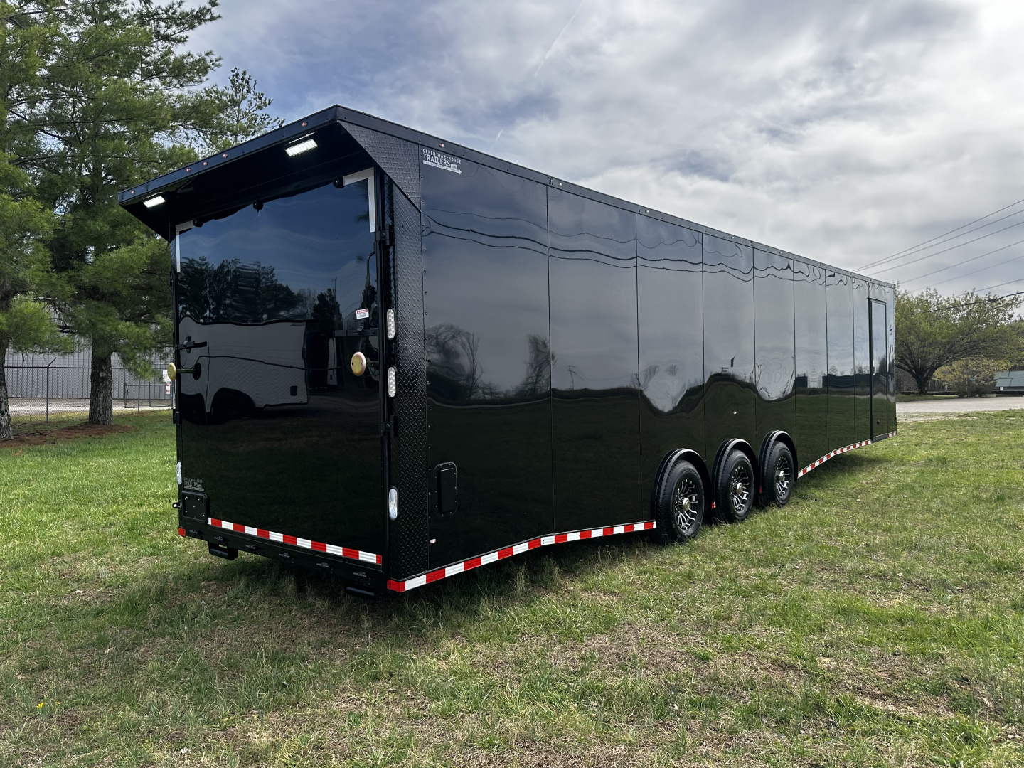New 2026 Rock Solid Cargo 8.5x36 Car Hauler- 7000LB Spread Torsion- HD Ramp- 10" Bogey Wheels - 2 - Escape Doors Car Hauler