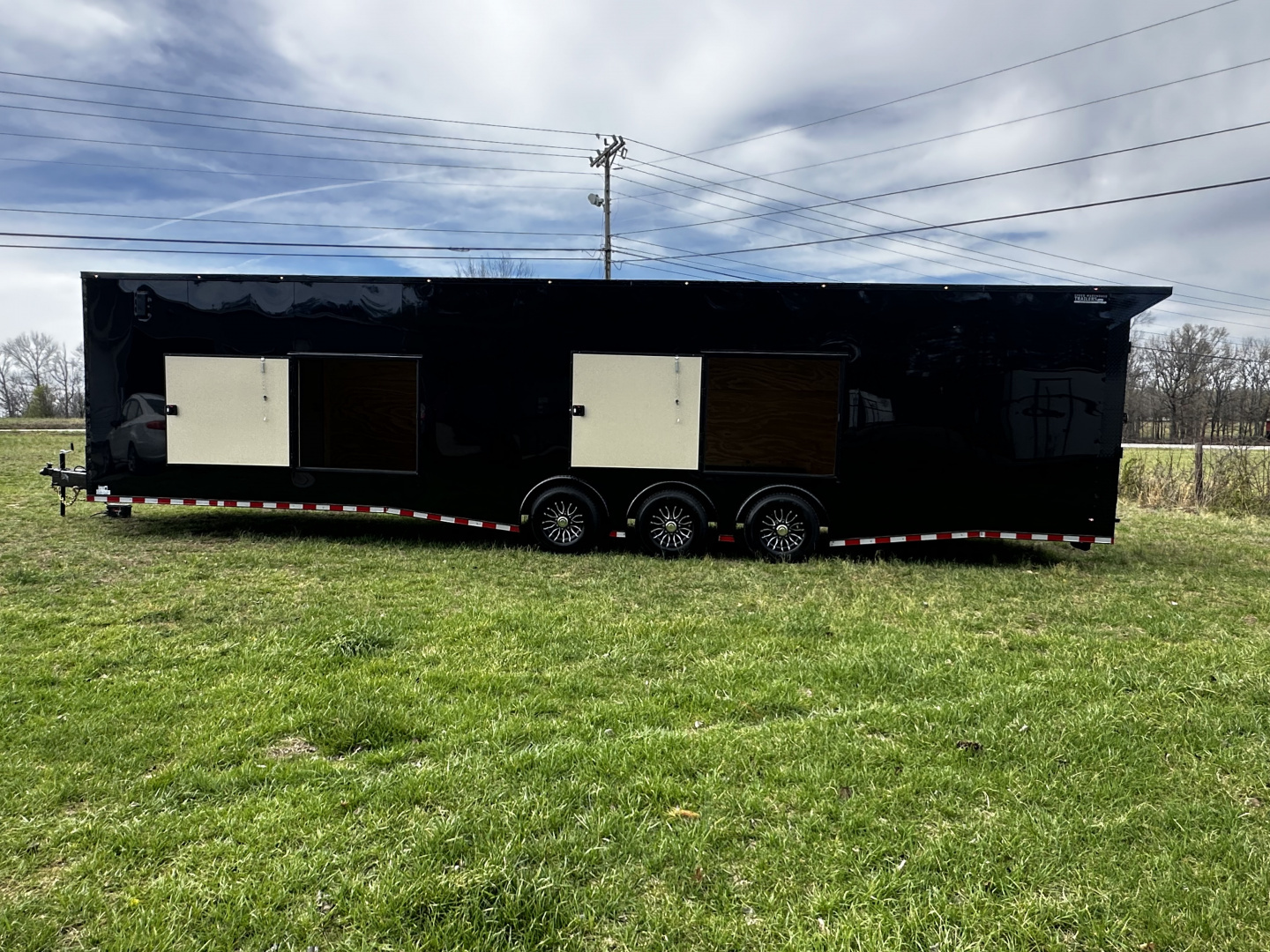 New 2026 Rock Solid Cargo 8.5x36 Car Hauler- 7000LB Spread Torsion- HD Ramp- 10" Bogey Wheels - 2 - Escape Doors Car Hauler