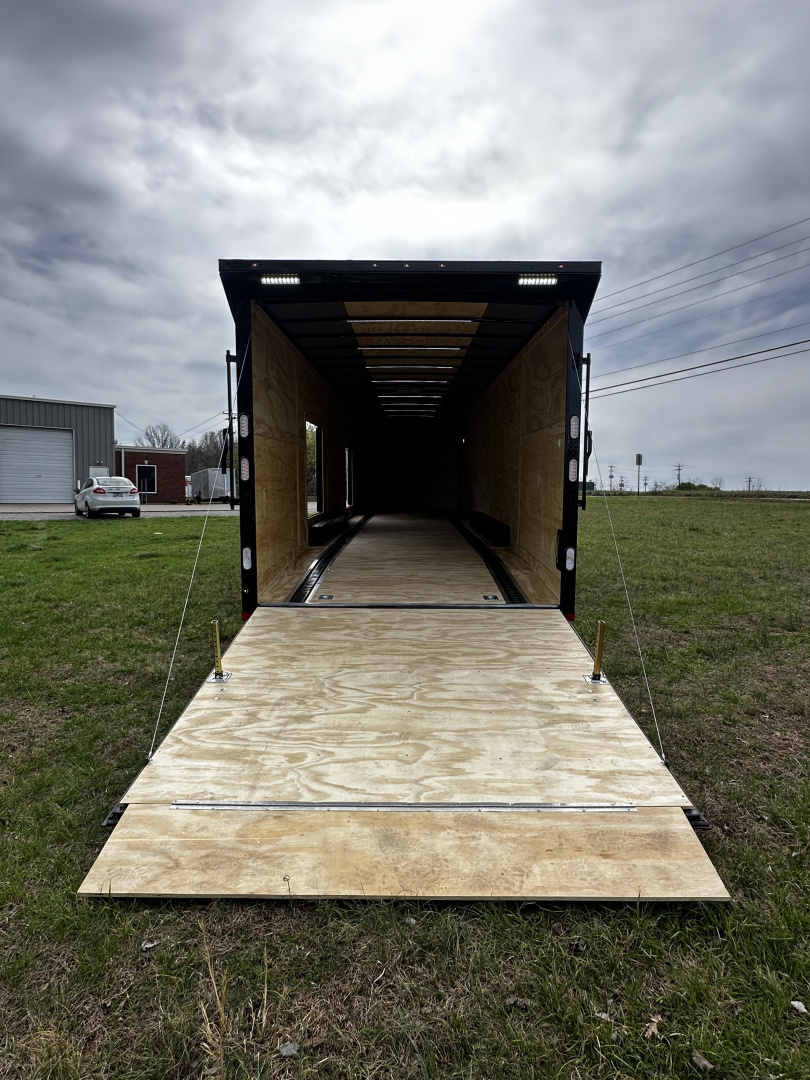 New 2026 Rock Solid Cargo 8.5x36 Car Hauler- 7000LB Spread Torsion- HD Ramp- 10" Bogey Wheels - 2 - Escape Doors Car Hauler