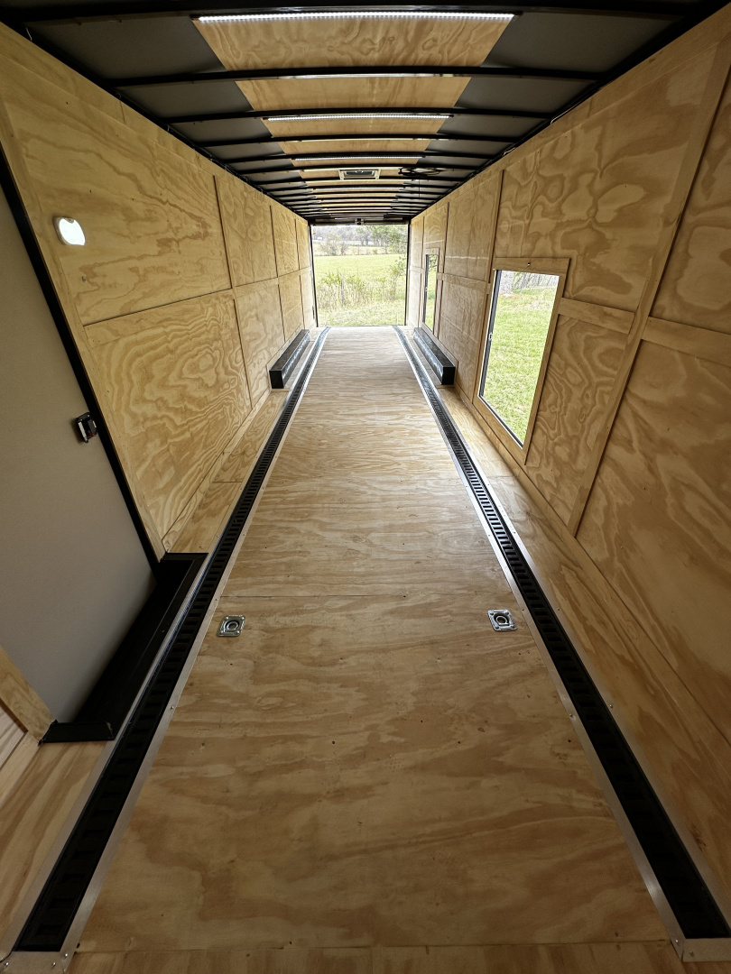 New 2026 Rock Solid Cargo 8.5x36 Car Hauler- 7000LB Spread Torsion- HD Ramp- 10" Bogey Wheels - 2 - Escape Doors Car Hauler