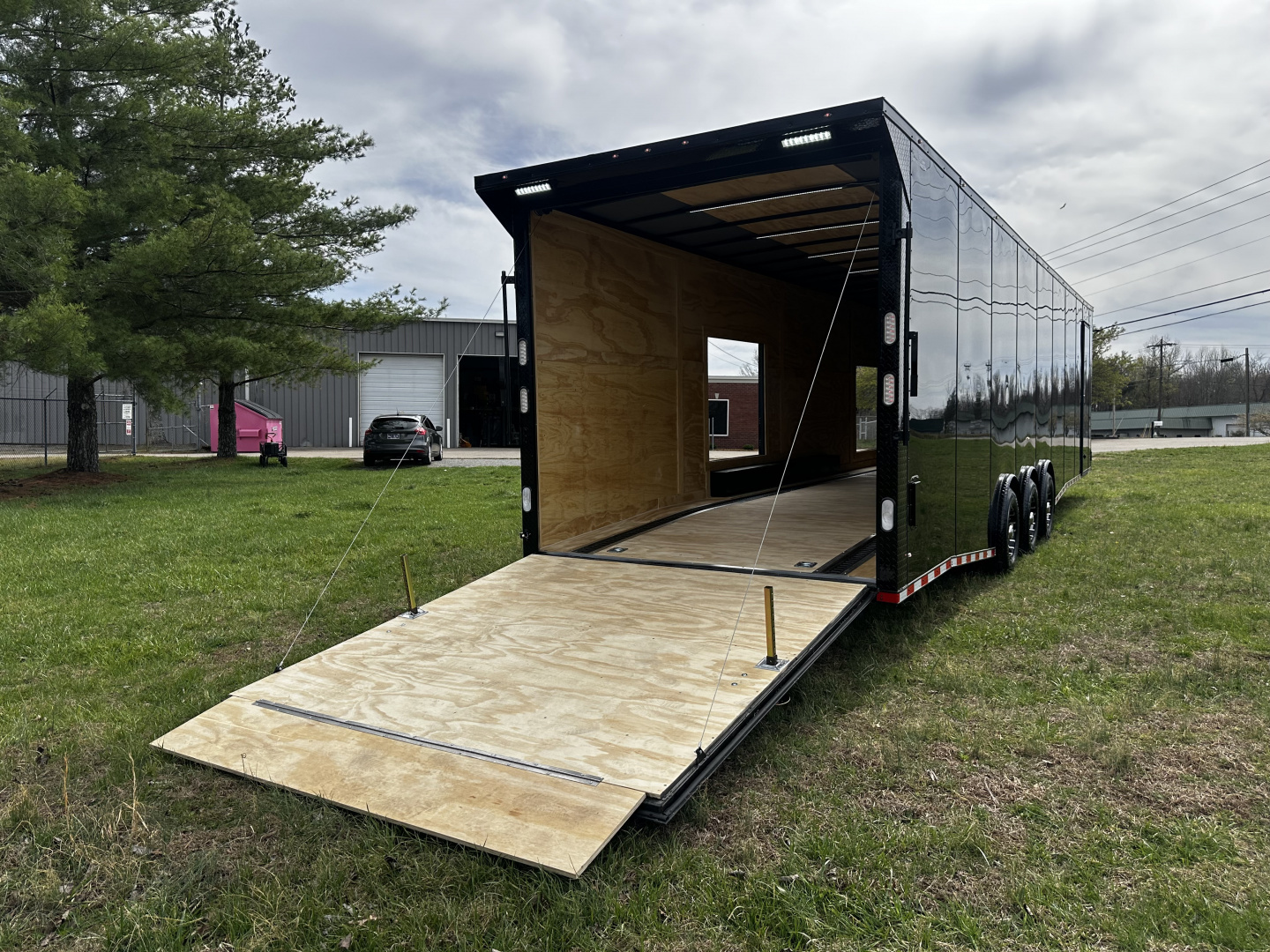 New 2026 Rock Solid Cargo 8.5x36 Car Hauler- 7000LB Spread Torsion- HD Ramp- 10" Bogey Wheels - 2 - Escape Doors Car Hauler