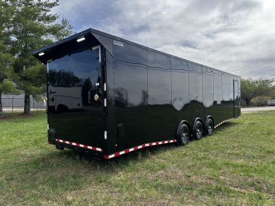 New 2026 Rock Solid Cargo 8.5x36 Car Hauler- 7000LB Spread Torsion- HD Ramp- 10" Bogey Wheels - 2 - Escape Doors Car Hauler
