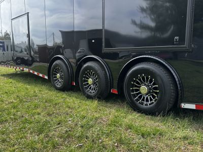 New 2026 Rock Solid Cargo 8.5x36 Car Hauler- 7000LB Spread Torsion- HD Ramp- 10" Bogey Wheels - 2 - Escape Doors Car Hauler