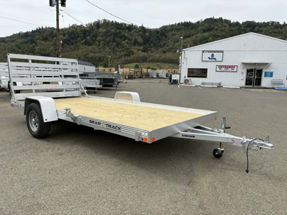 New SALE! UTILITY TRAILER 2026 Bear Track ALUMINUM 80" x 14' WOOD DECK RAMP NO RAILS