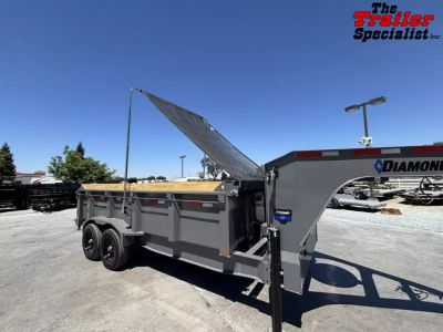 New 2025 Diamond C Trailers LPT210L16X82GN P3 7FT X 16FT 23K GVW Dump Trailer Gooseneck