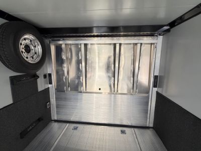 New In-Tech Lite 8.5x32 Race Trailer-18K - White W/ Black Trim RS Cabinet, Winch & WW Cabinet
