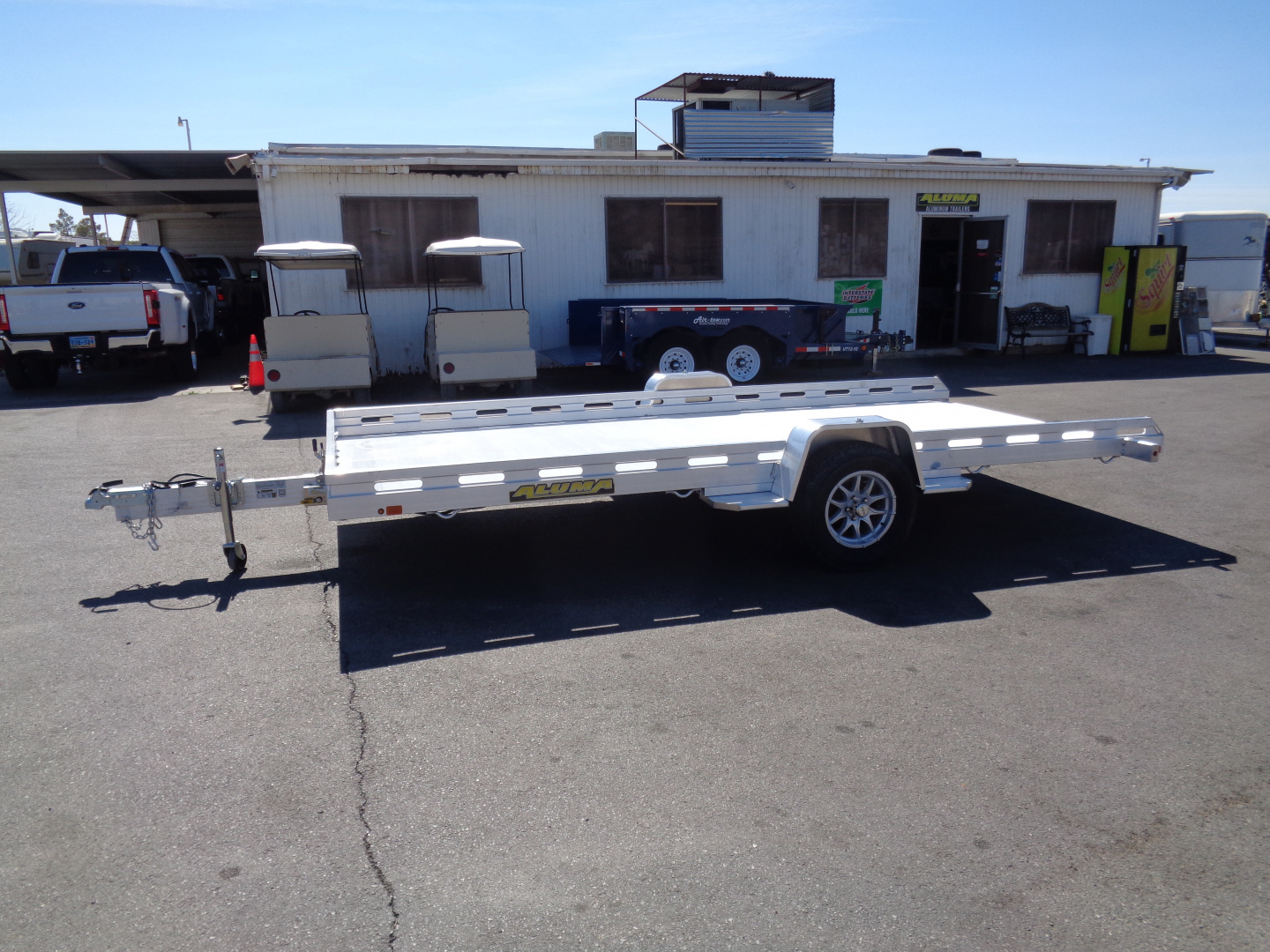 New 2027 Aluma * 8015S TILT * 15Ft Single Axle Tilt Aluminum ATV Trailer