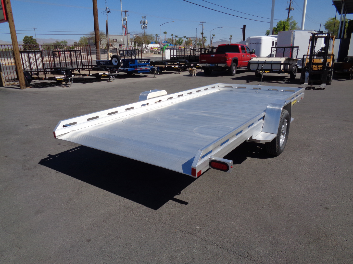 New 2027 Aluma * 8015S TILT * 15Ft Single Axle Tilt Aluminum ATV Trailer