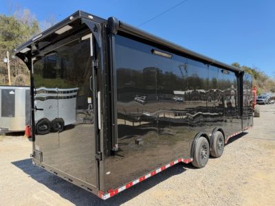 New Outlaw Light Race 8.5x30 12K Black Black-Out W/ Awning & Escape Door- RS Cab.