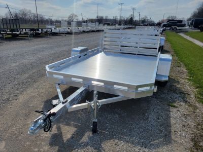 New 2026 Aluma 7710 Heavy Slotted Single Axle Bi-Fold Tailgate Utility Trailer