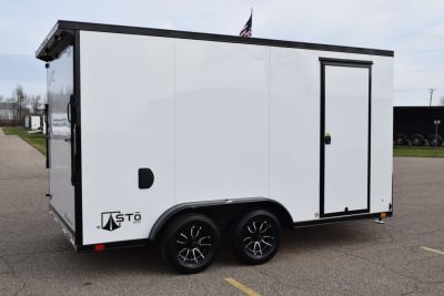 New ATC 7.5x14 STO 400 ALUMINUM CARGO TRAILER w/ BLACK TRIM PACKAGE