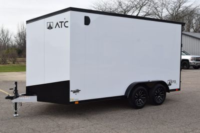 New ATC 7.5x14 STO 400 ALUMINUM CARGO TRAILER w/ BLACK TRIM PACKAGE
