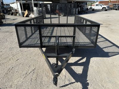 New 2025 Road Boss 83 x12' Single Axle with 24  tall mesh sides & 4' rear gate Utility Trailer