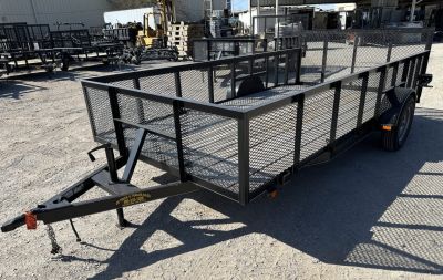 New 2026 Road Boss 83 x14' Single Axle w/2' Mesh sides & 4' Gate Utility Trailer