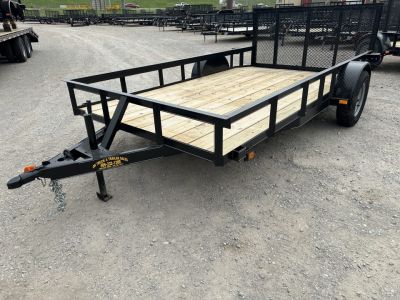 New 2026 Road Boss 77 x12' Single Axle with 3' gate & Dove tail Utility Trailer