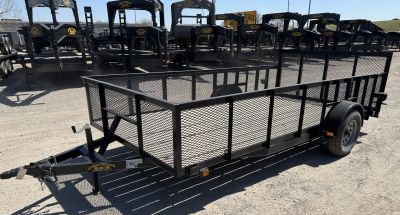 New 2025 Road Boss 83 x14' Single Axle 2' Mesh Sides, 3' Gate with Dove tail Utility Trailer