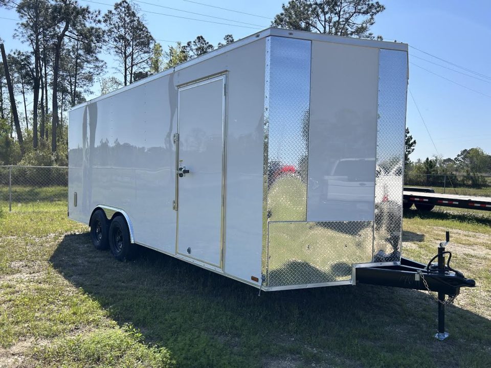 New 8.5x20 Titanium Cargo Trailer - White Enclosed Trailer