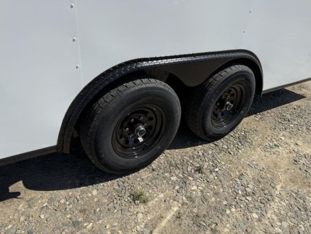 New 8.5x24 Titanium Cargo Trailer - White Blackout Enclosed Trailer
