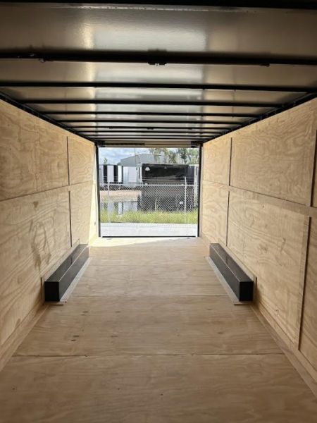 New 8.5x24 Titanium Cargo Trailer - White Blackout Enclosed Trailer
