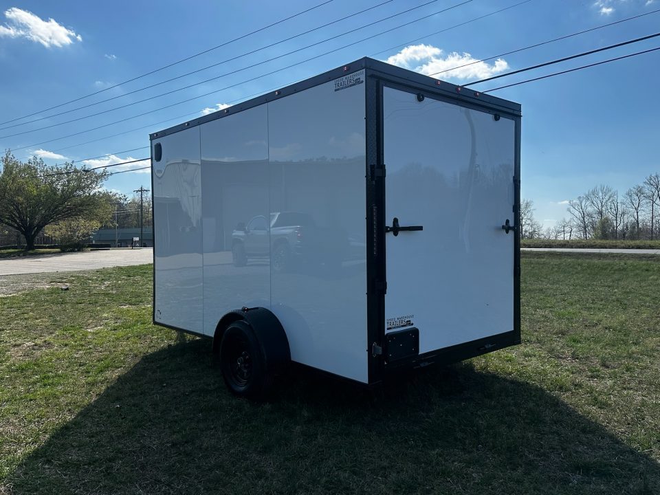 New 2026 7X12 Enclosed Trailer-3500LB Single Axle-7'ft Interior-White Poly-Blackout