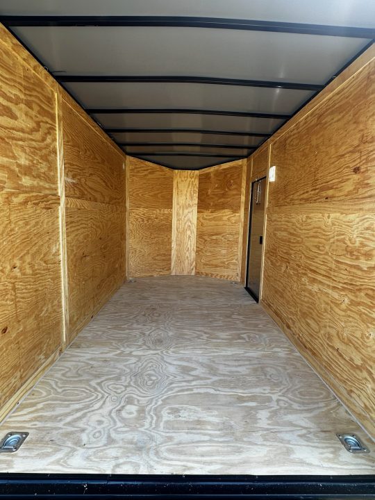 New 2026 7X12 Enclosed Trailer-3500LB Single Axle-7'ft Interior-White Poly-Blackout