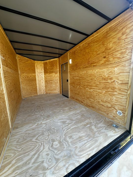 New 2026 7X12 Enclosed Trailer-3500LB Single Axle-7'ft Interior-White Poly-Blackout