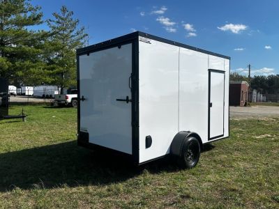 New 2026 7X12 Enclosed Trailer-3500LB Single Axle-7'ft Interior-White Poly-Blackout