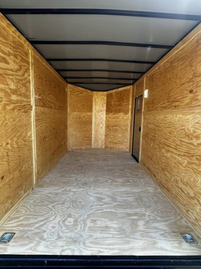 New 2026 7X12 Enclosed Trailer-3500LB Single Axle-7'ft Interior-White Poly-Blackout