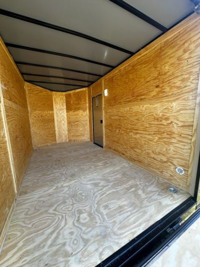 New 2026 7X12 Enclosed Trailer-3500LB Single Axle-7'ft Interior-White Poly-Blackout