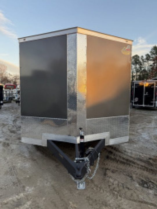 New 2026 Covered Wagon Trailers CW7X16TA2 Cargo / Enclosed Trailer / 7' Wide x 16' Long / 7' Interior Height / Ramp Rear Door , 48" Side door / 3500# Electric Brake Axles / .080 Poly Core Charcoal Gray