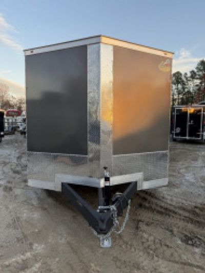New 2026 Covered Wagon Trailers CW7X16TA2 Cargo / Enclosed Trailer / 7' Wide x 16' Long / 7' Interior Height / Ramp Rear Door , 48" Side door / 3500# Electric Brake Axles / .080 Poly Core Charcoal Gray