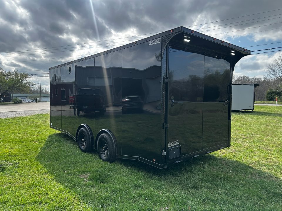 New 2027 8.5x20 Car Hauler 5200 lb torsions Black poly-Blackout- Enclosed Car Hauler